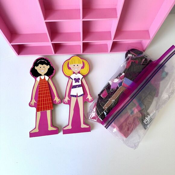 Melissa And Doug Abby And Emma Deluxe Magnetic Wooden Dress Up Dolls Play Set - Picture 4 of 5